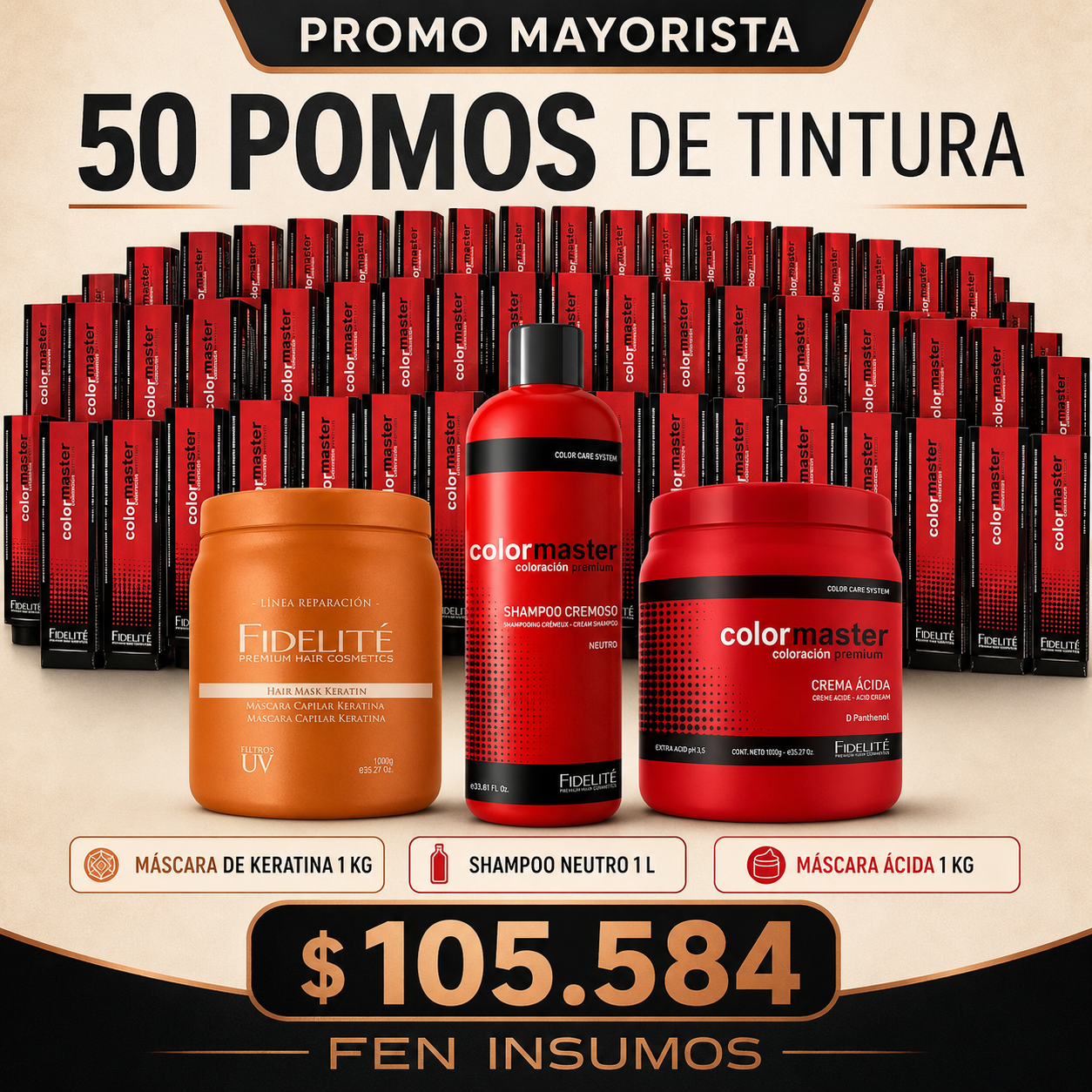 50 POMOS DE TINTURA